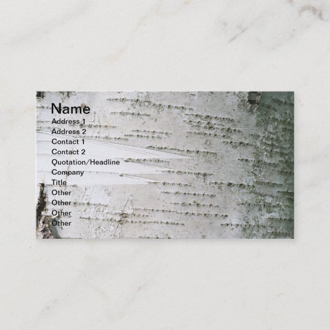 Birch bark business card (Front)