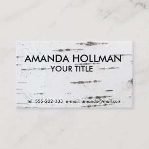 Birch bark business card