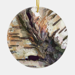 BIRCH BARK CERAMIC ORNAMENT