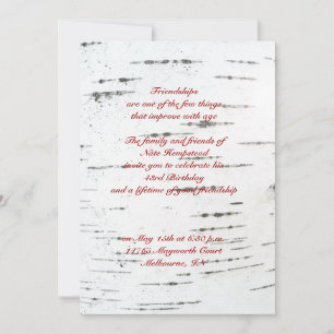 Birch bark invitation