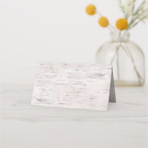 Birch Bark Look Wedding Folded Place Card