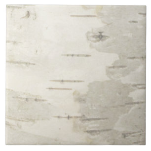 Birch Bark Nature Photography Ceramic Tile