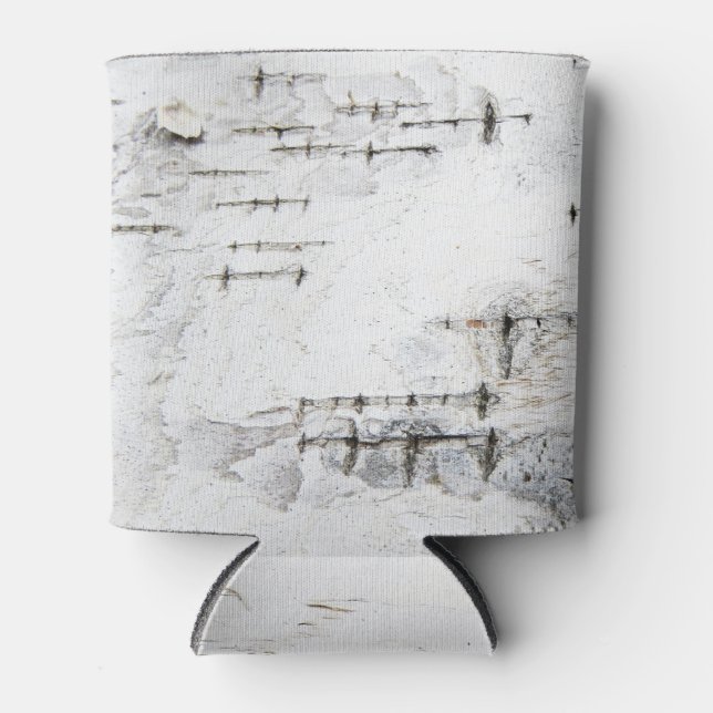birch bark pattern can coozy cooler (Front)
