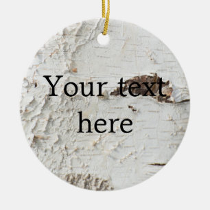 Birch bark pattern ceramic ornament