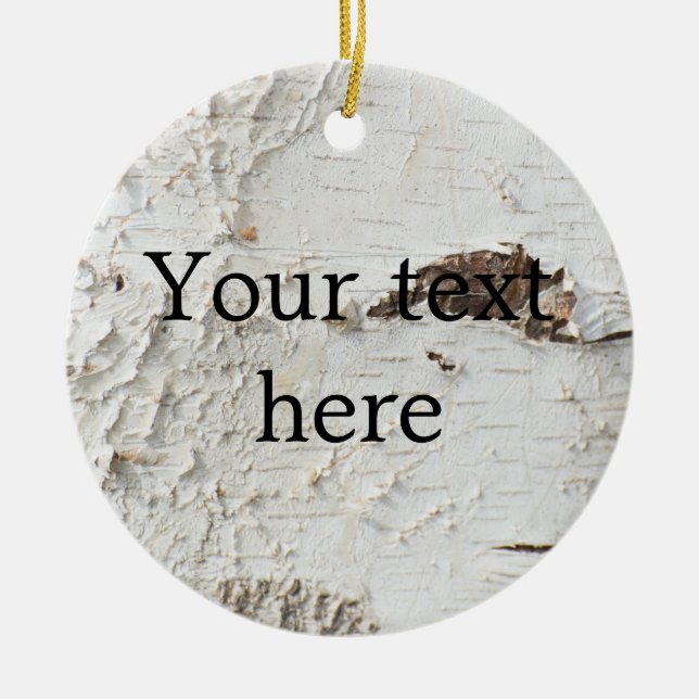 Birch bark pattern ceramic ornament (Front)