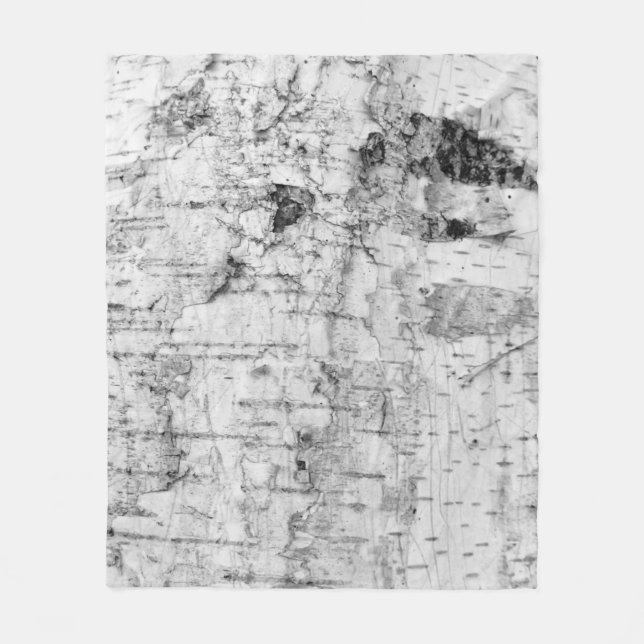 Birch bark pattern fleece blanket (Front)