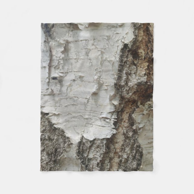 Birch bark pattern fleece blanket (Front)