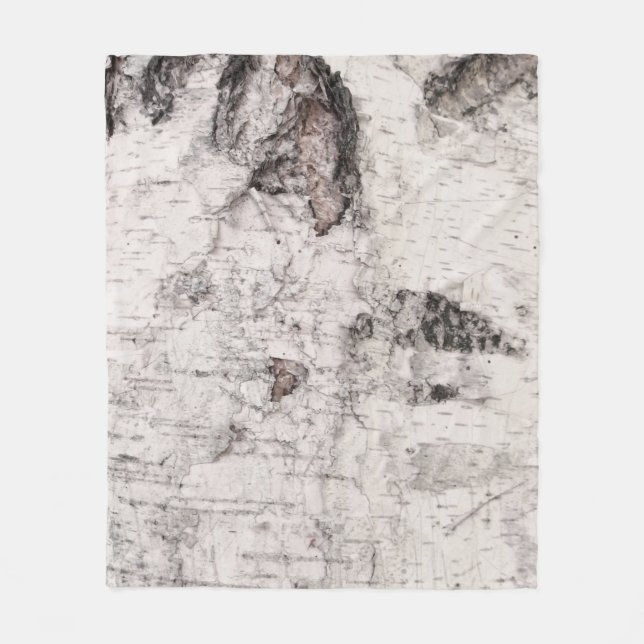 Birch bark pattern fleece blanket (Front)