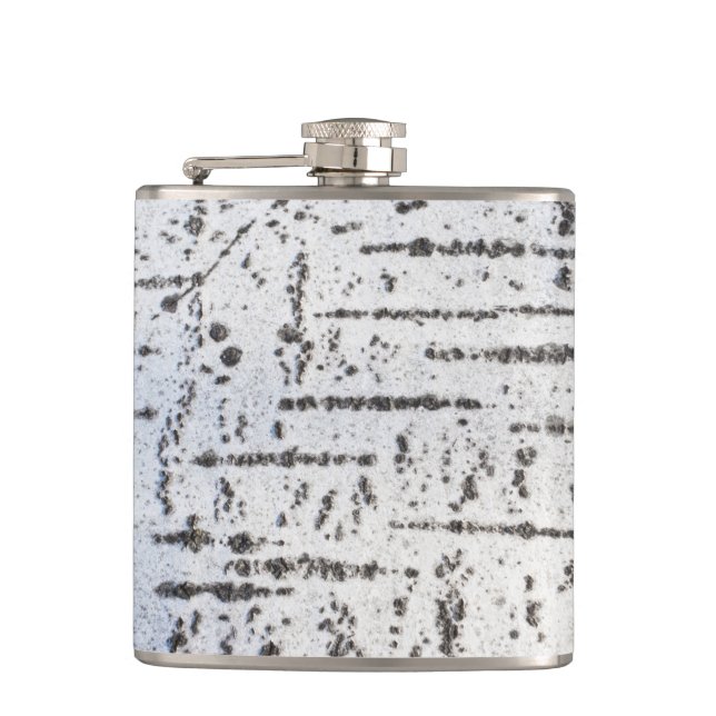 Birch bark pattern hip flask (Front)