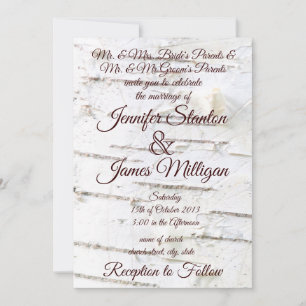 Birch bark pattern invitation
