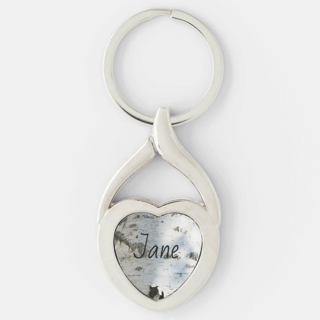 Birch bark pattern key ring (Front)