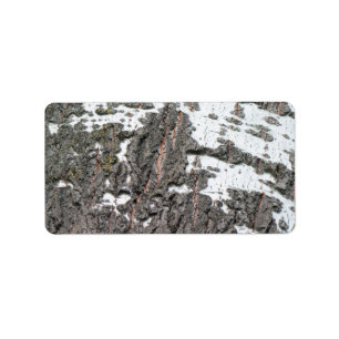 Birch bark pattern label