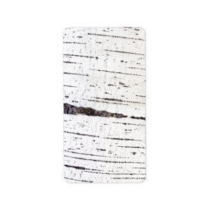 Birch bark pattern label