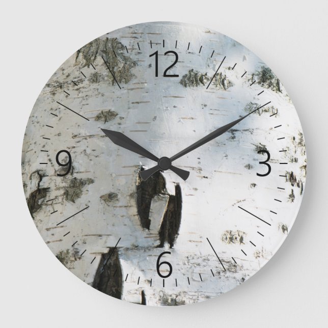 Birch bark pattern large clock (Front)