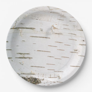 Birch bark pattern paper plate