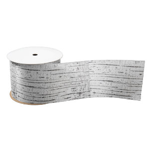 Birch bark pattern satin ribbon