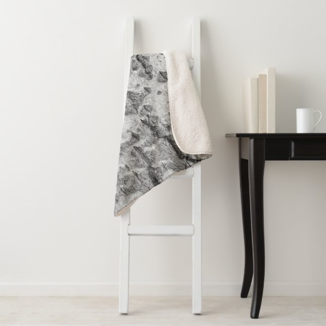 Birch bark pattern sherpa blanket (In Situ)