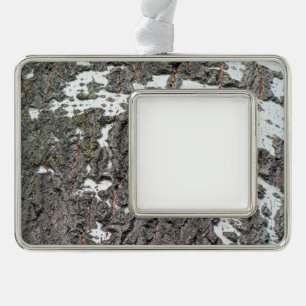 Birch bark pattern silver plated framed ornament