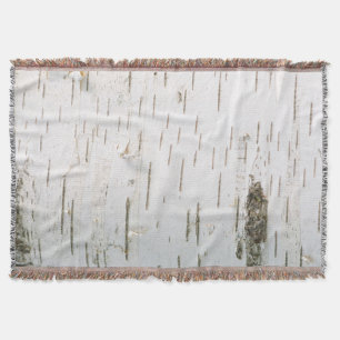 Birch bark pattern throw blanket