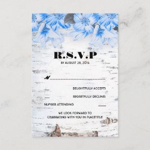 Birch Bark Rustic Country Wedding RSVP Cards