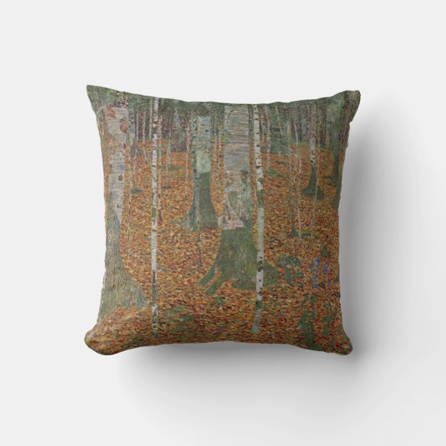 Birch Forest by Gustav Klimt Cushion (Front)
