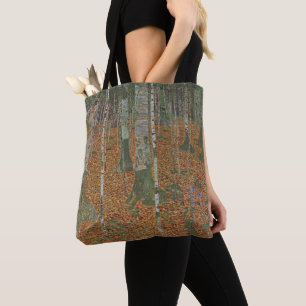 Birch Forest by Gustav Klimt, Vintage Art Nouveau Tote Bag