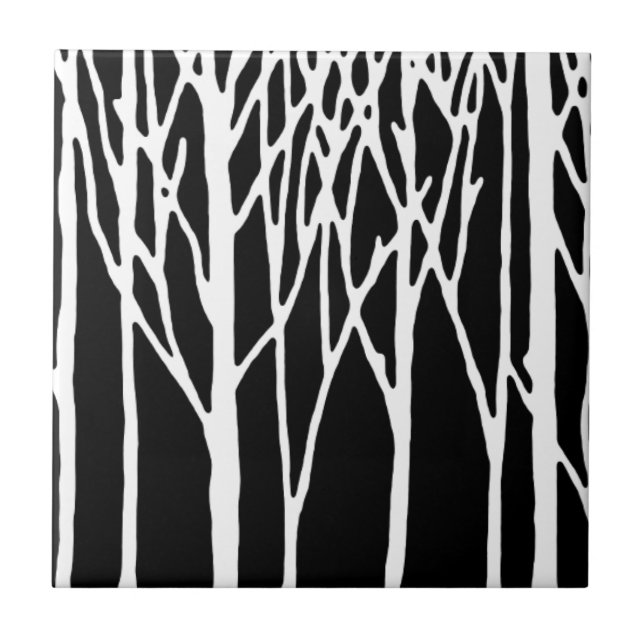 Birch Forest by Leslie Peppers Ceramic Tile (Front)