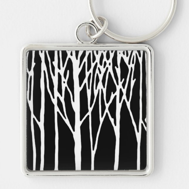 Birch Forest by Leslie Peppers Key Ring (Front)
