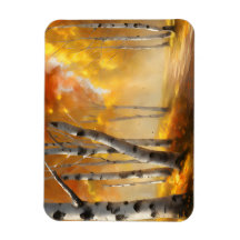 Birch Forest in Autumn Flexible Magnet