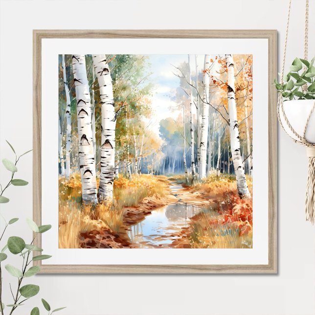 Birch Forest Painting Poster (Creator Uploaded)