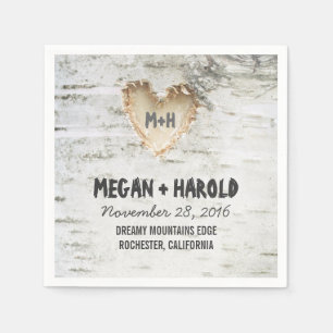 Birch Heart Rustic Tree Inspired Napkin