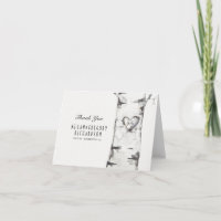 Birch Heart Rustic Wedding Thank You