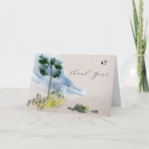 Birch Tree and Sky Thank You Greeting Card