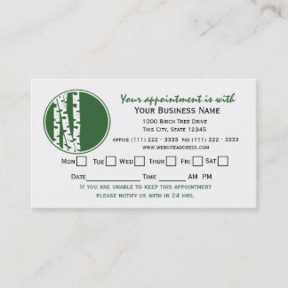 Birch Tree Appointment Card