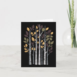 Birch Tree Autumn Lover Fall Season Autumn Leaves  Card