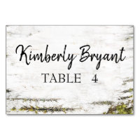 Birch Tree Bark Individual Guest Names Table Card
