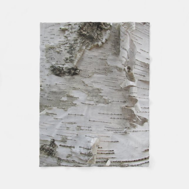 Birch Tree Bark Peeled Old Photo Art Fleece Blanket (Front)