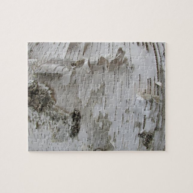 Birch Tree Bark Peeled Old Photo Art Jigsaw Puzzle (Horizontal)