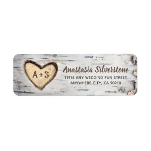 Birch Tree Bark Rustic Country Wedding Address Return Address Label