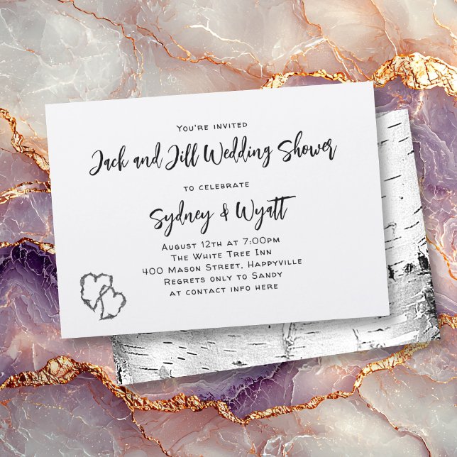 Birch Tree Bark Wedding Shower Invitations (Creator Uploaded)
