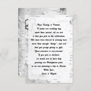 Birch Tree Bark Wishing Well Wording Wedding Cards