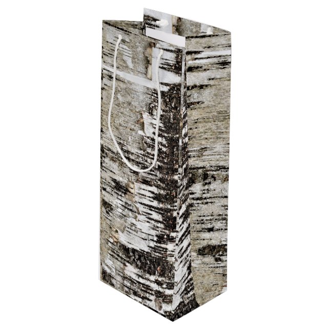 Birch Tree Close-Up Wine Gift Bag (Front Angled)
