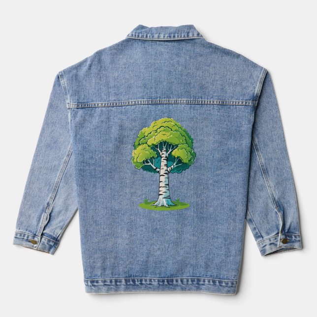 Birch tree denim jacket (Back)
