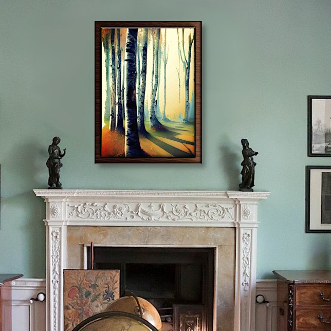 Birch Tree Forest in Daylight Foil Prints (Creator Uploaded)