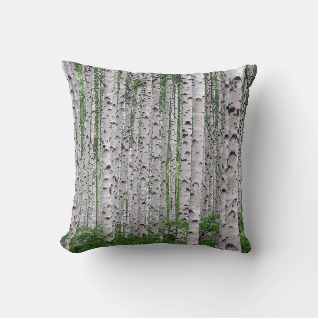 Birch Tree Forest Nature Cushion (Front)