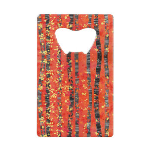 Birch Tree Forest Red