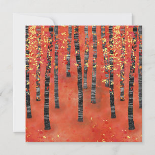 Birch Tree Forest Red Advice Card