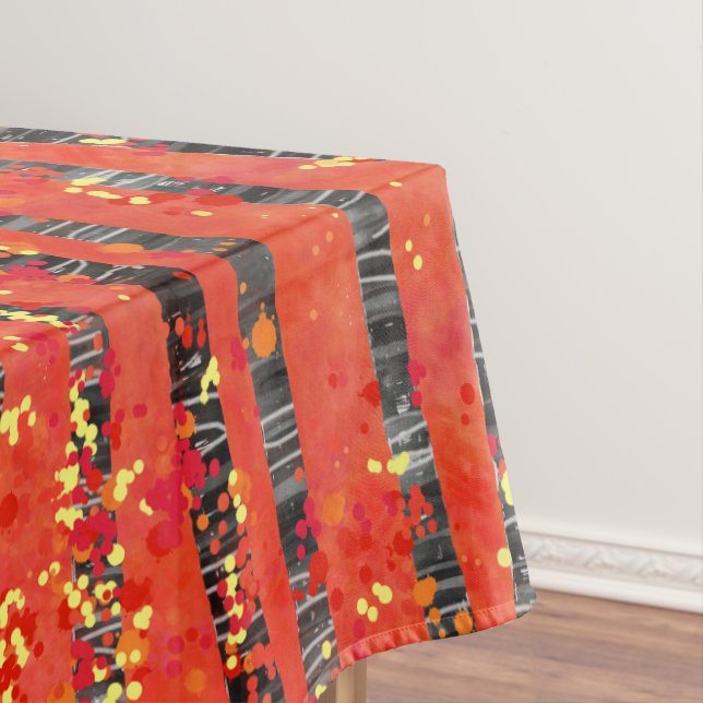 Birch Tree Forest Red Tablecloth (In Situ)