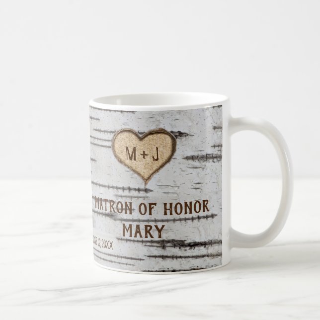 Birch tree heart rustic wedding Matron of Honour Coffee Mug (Right)
