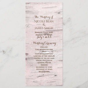 Birch Tree & Heart Rustic Wedding Program